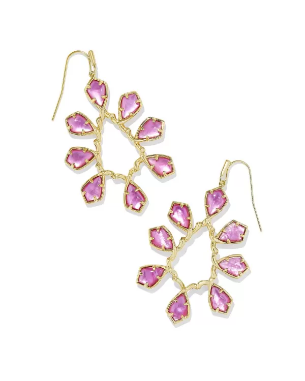 Camry Gold Open Frame Earrings In Azalea Illusion^Kendra Scott Clearance