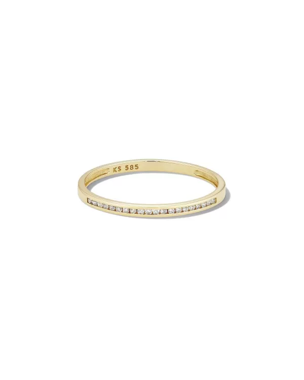 Carey 14K Yellow Gold Band Ring In White Diamond^Kendra Scott Best