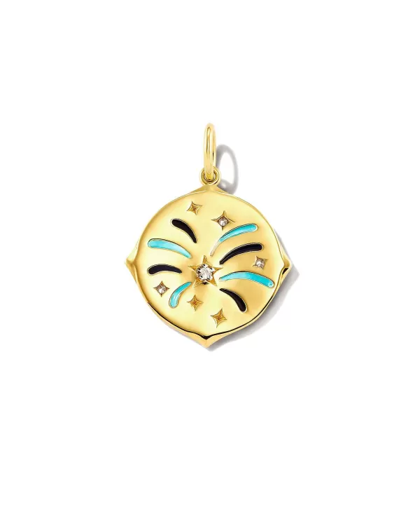 Celebration 18K Yellow Gold Vermeil Charm In White Sapphire^Kendra Scott Hot