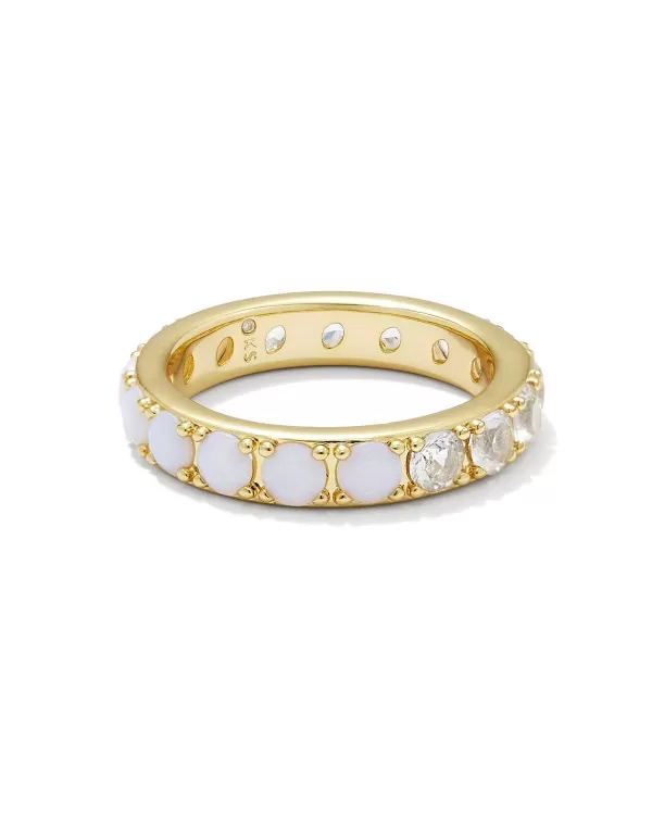 Chandler Gold Band Ring In White Opalite Mix^Kendra Scott Outlet