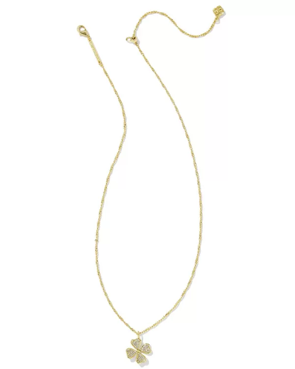 Clover Gold Crystal Short Pendant Necklace In White Crystal^Kendra Scott Online
