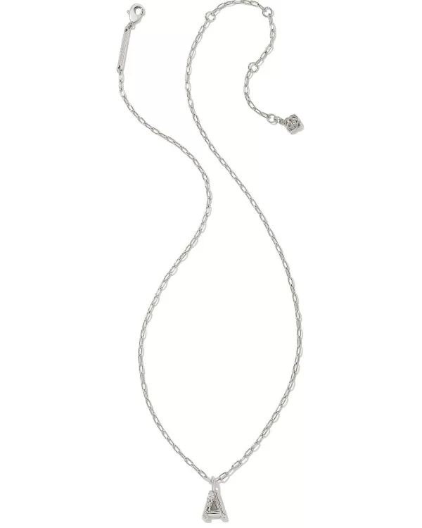 Crystal Letter A Silver Short Pendant Necklace In White Crystal^Kendra Scott Sale