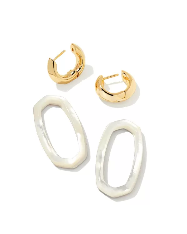 Danielle Gold Convertible Link Earrings In Ivory Mother-Of-Pearl^Kendra Scott Sale