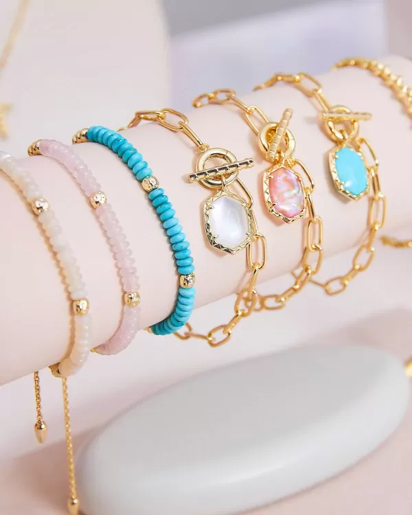 Daphne Gold Link And Chain Bracelet In Light Pink Iridescent Abalone^Kendra Scott Flash Sale