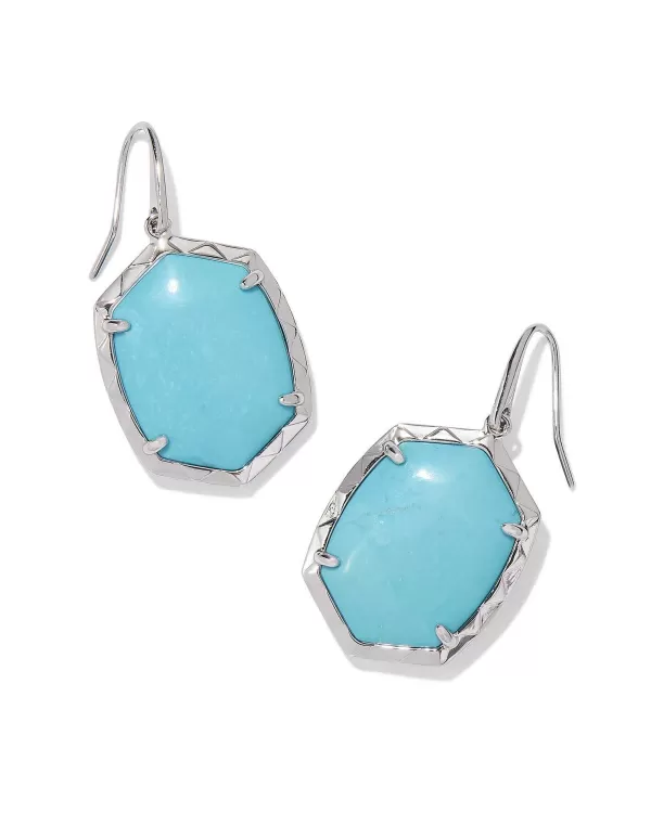 Daphne Silver Drop Earrings In Variegated Turquoise Magnesite^Kendra Scott Outlet