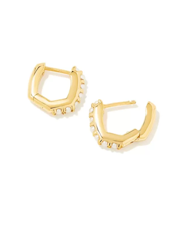 Davie 18K Gold Vermeil Huggie Earrings In White Pearl^Kendra Scott Store