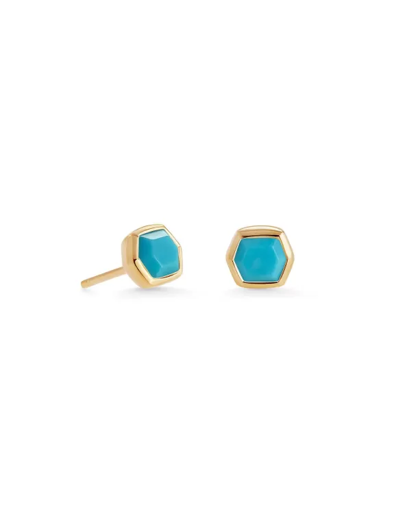 Davie 18K Gold Vermeil Stud Earrings In Turquoise^Kendra Scott Clearance