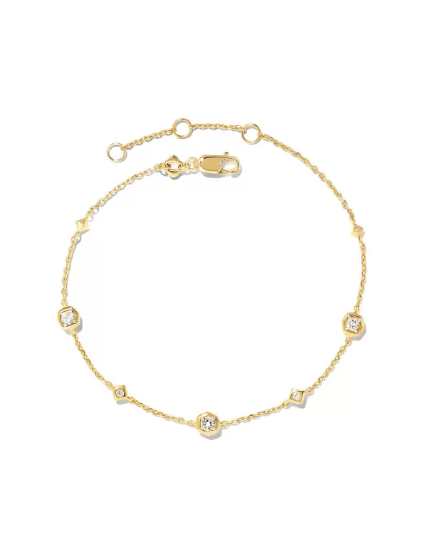 Davie 18K Gold Vermeil Trio Delicate Bracelet In White Sapphire^Kendra Scott Best Sale