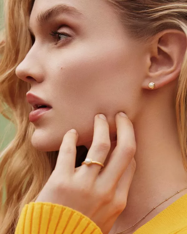 Davie Pearl 18K Gold Vermeil Band Ring In White Pearl^Kendra Scott Discount
