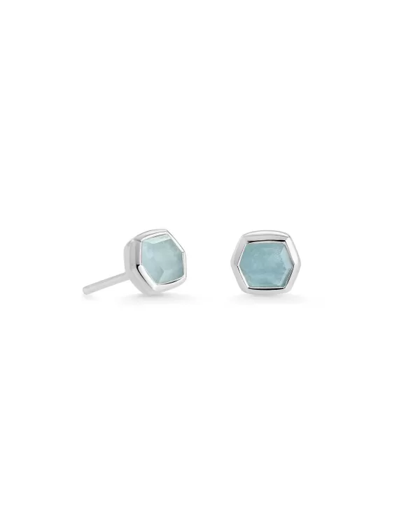 Davie Sterling Silver Stud Earrings In Aquamarine^Kendra Scott Discount