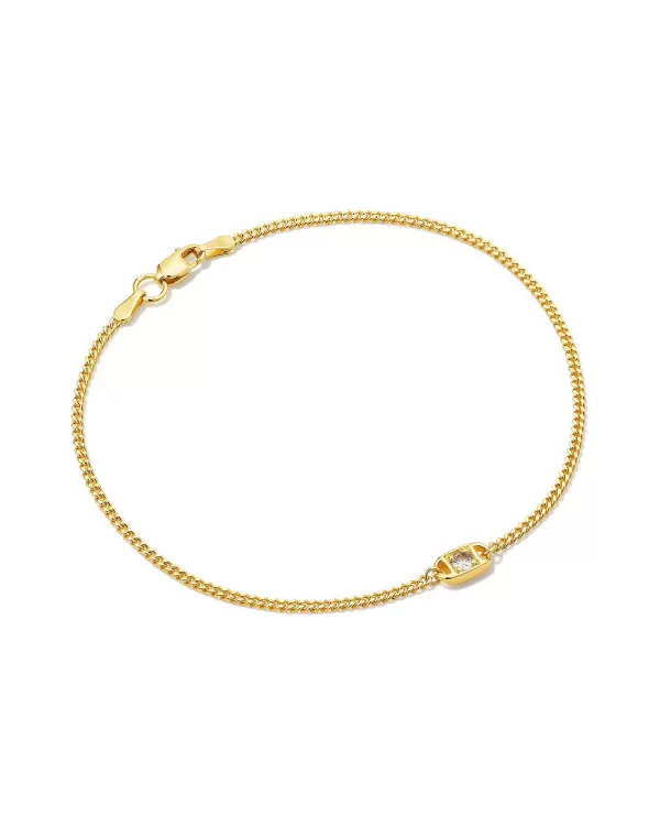 Delaney 18K Gold Vermeil Curb Chain Bracelet In White Sapphire^Kendra Scott Outlet