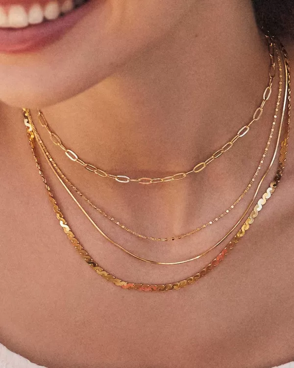 Diamond Cut Snake Chain Necklace In 18K Gold Vermeil^Kendra Scott Store