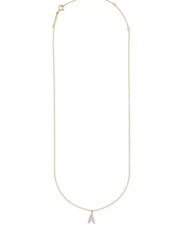 Diamond Letter A Pendant Necklace In 14K Yellow Gold^Kendra Scott Discount