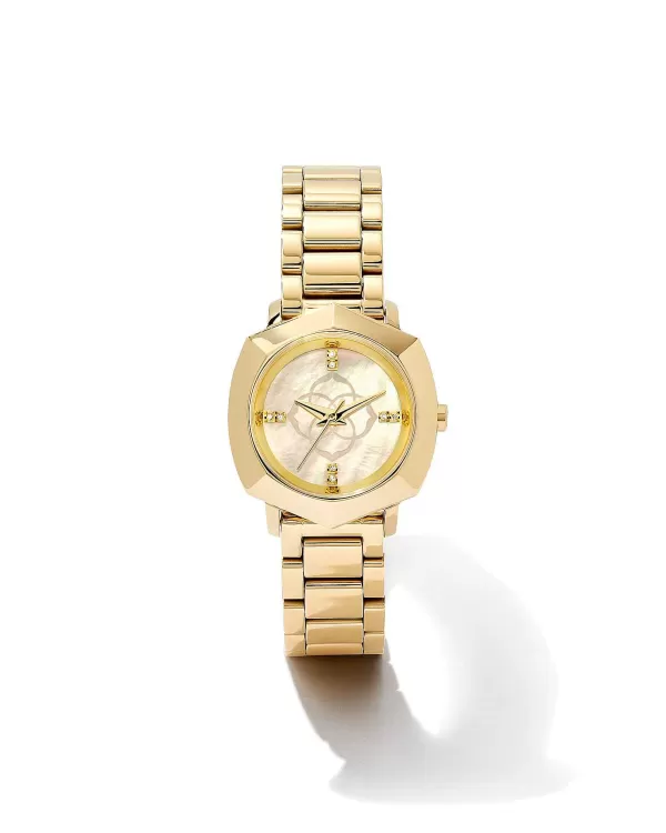 Dira Gold Tone Stainless Steel 28Mm Watch In Ivory Mother-Of-Pearl^Kendra Scott Cheap