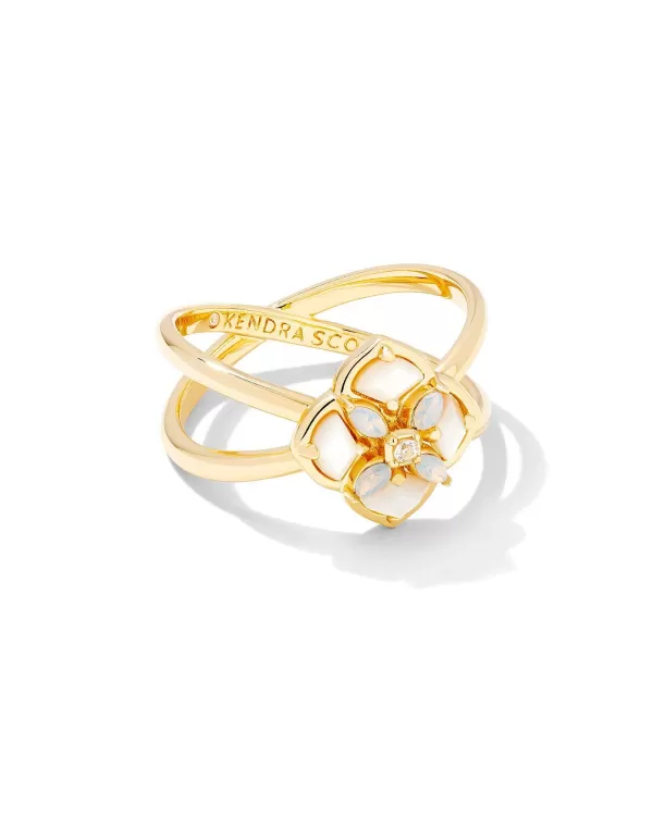 Dira Stone Gold Double Band Ring In Ivory Mix^Kendra Scott Clearance