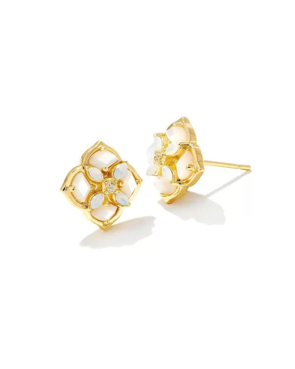 Dira Stone Gold Stud Earrings In Ivory Mix^Kendra Scott Cheap