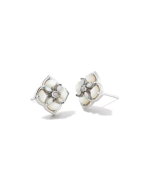 Dira Stone Silver Stud Earrings In Ivory Mix^Kendra Scott Best