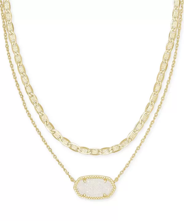 Elisa Gold Multi Strand Necklace In Iridescent Drusy^Kendra Scott Cheap