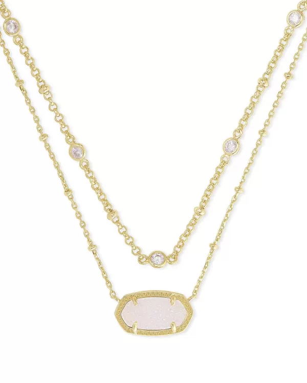 Elisa Gold Multi Strand Necklace In Iridescent Drusy^Kendra Scott Cheap