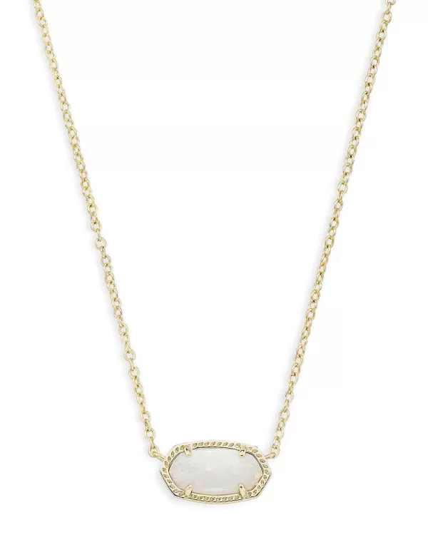 Elisa Gold Pendant Necklace In White Kyocera Opal^Kendra Scott Fashion