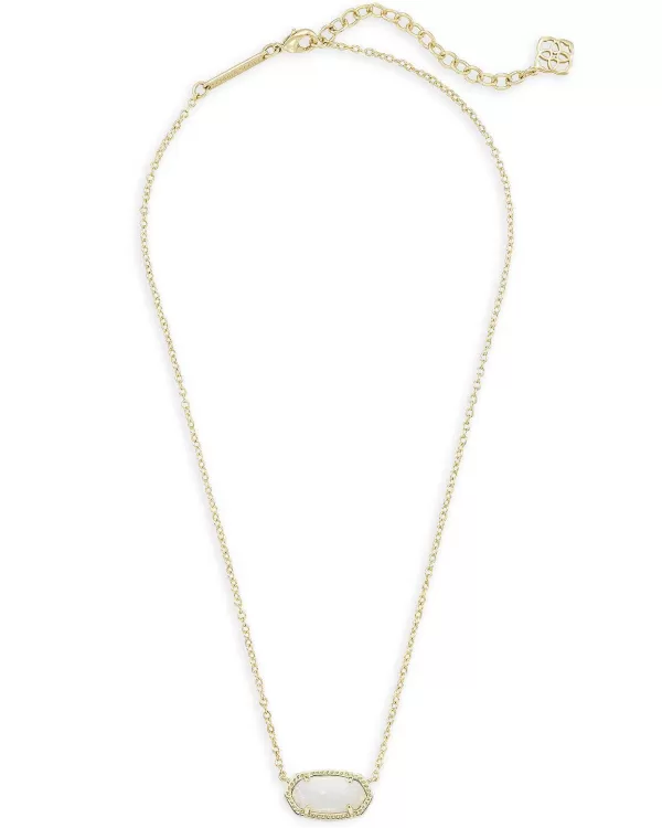 Elisa Gold Pendant Necklace In White Kyocera Opal^Kendra Scott Fashion