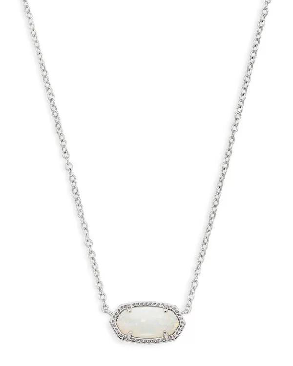 Elisa Silver Pendant Necklace In White Kyocera Opal^Kendra Scott Outlet