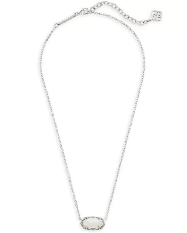 Elisa Silver Pendant Necklace In White Kyocera Opal^Kendra Scott Outlet