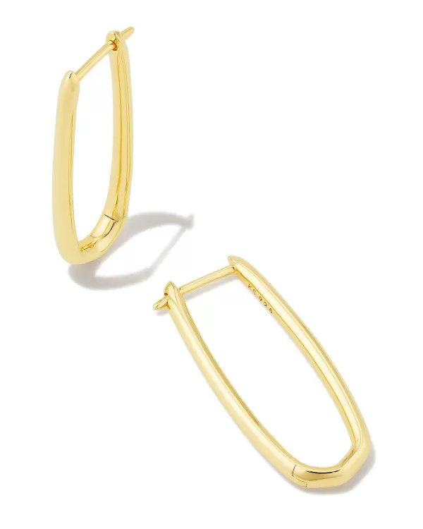 Ellen Elongated Hoop Earrings In 18K Gold Vermeil^Kendra Scott Best