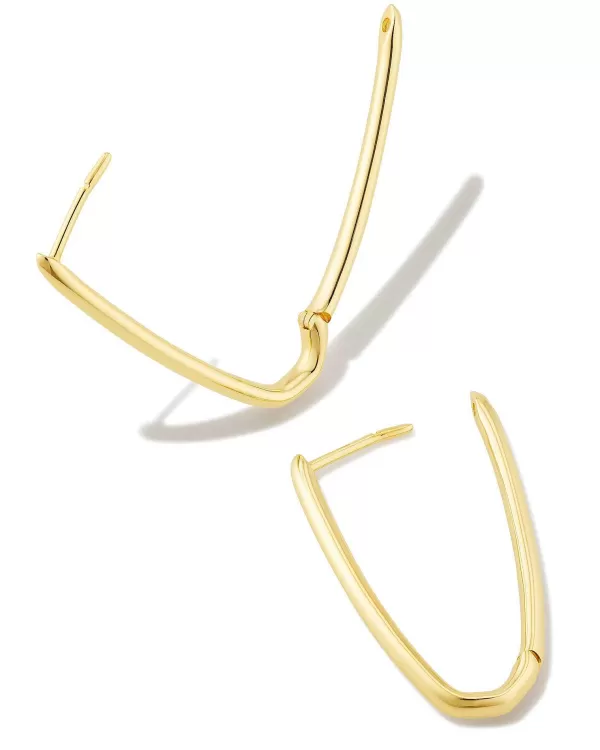 Ellen Elongated Hoop Earrings In 18K Gold Vermeil^Kendra Scott Best