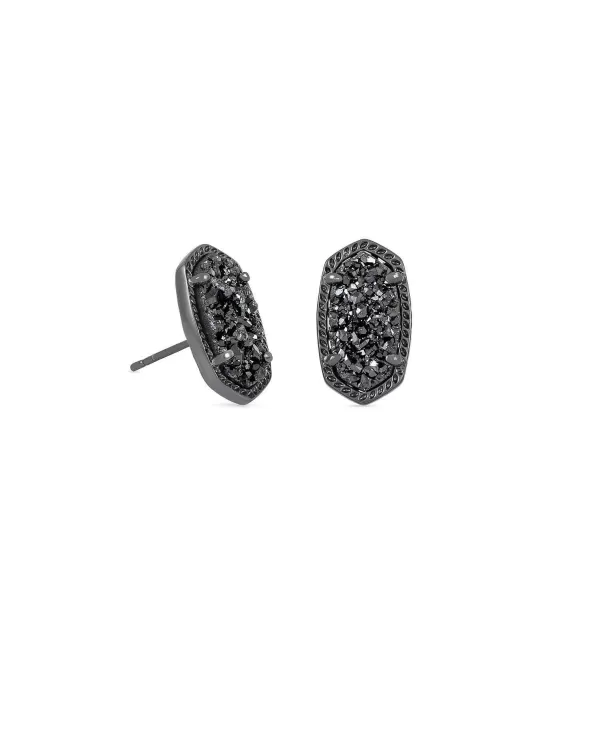 Ellie Gunmetal Stud Earrings In Black Drusy^Kendra Scott Outlet