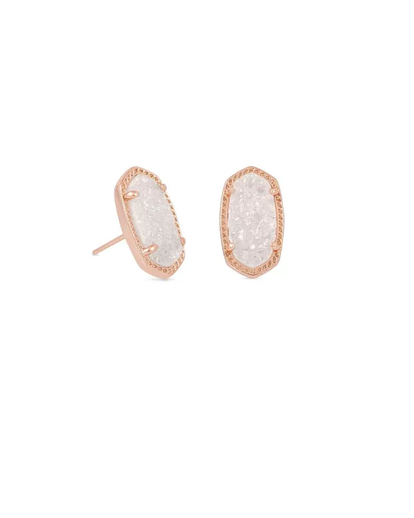 Ellie Rose Gold Stud Earrings In Iridescent Drusy^Kendra Scott Flash Sale