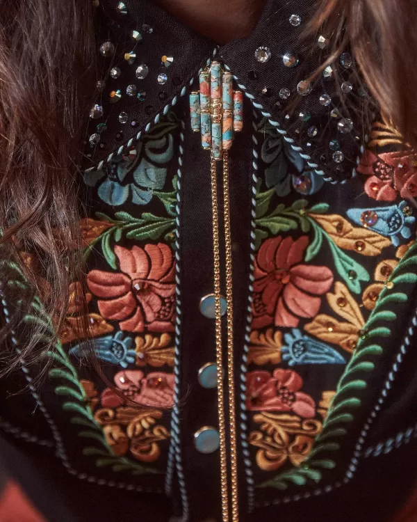 Ember Gold Bolo Necklace In Bronze Veined Turquoise Magnesite Red Oyster^Kendra Scott Flash Sale