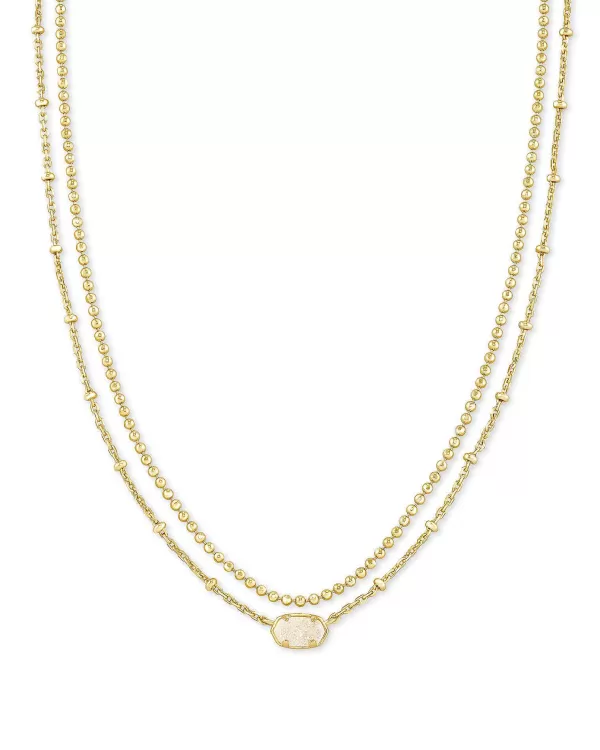 Emilie Gold Multi Strand Necklace In Iridescent Drusy^Kendra Scott Outlet