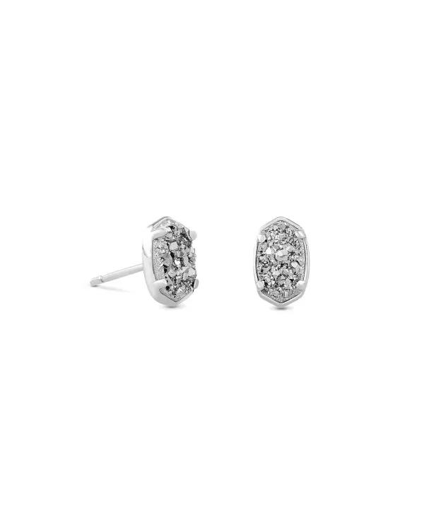 Emilie Silver Stud Earrings In Platinum Drusy^Kendra Scott Cheap