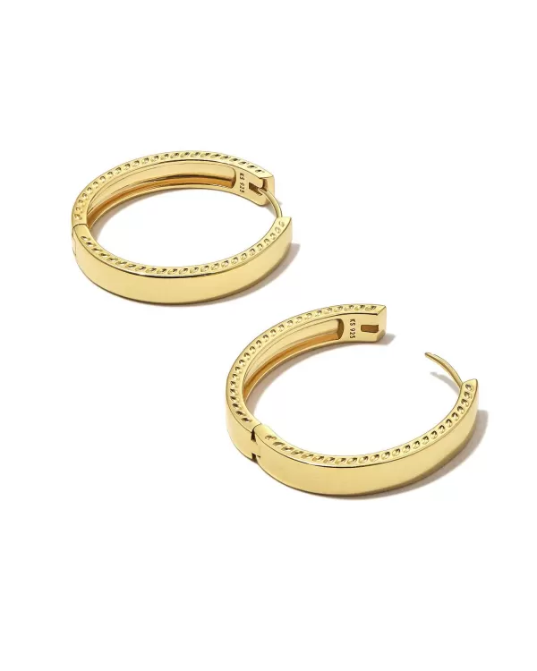 Flat Small 14Mm Hoop Earrings In 18K Gold Vermeil^Kendra Scott Best