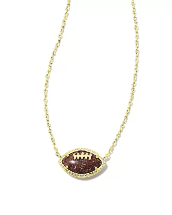 Football Gold Short Pendant Necklace In Orange Goldstone^Kendra Scott Fashion