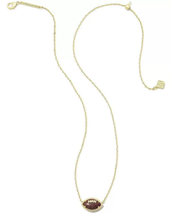 Football Gold Short Pendant Necklace In Orange Goldstone^Kendra Scott Fashion