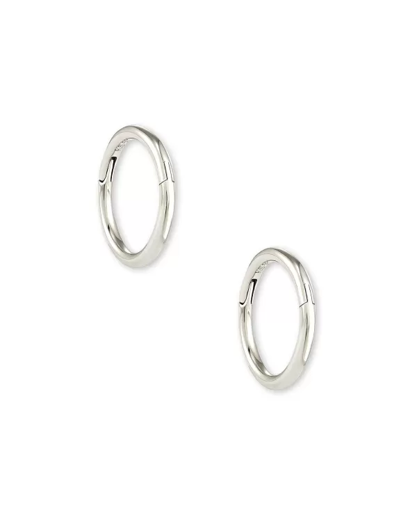 Gina Seamless Huggie Earrings In 14K White Gold^Kendra Scott Shop