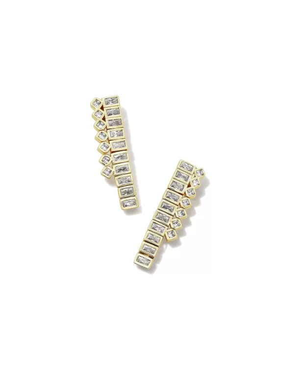 Gracie Gold Tennis Linear Earrings In White Crystal^Kendra Scott Online