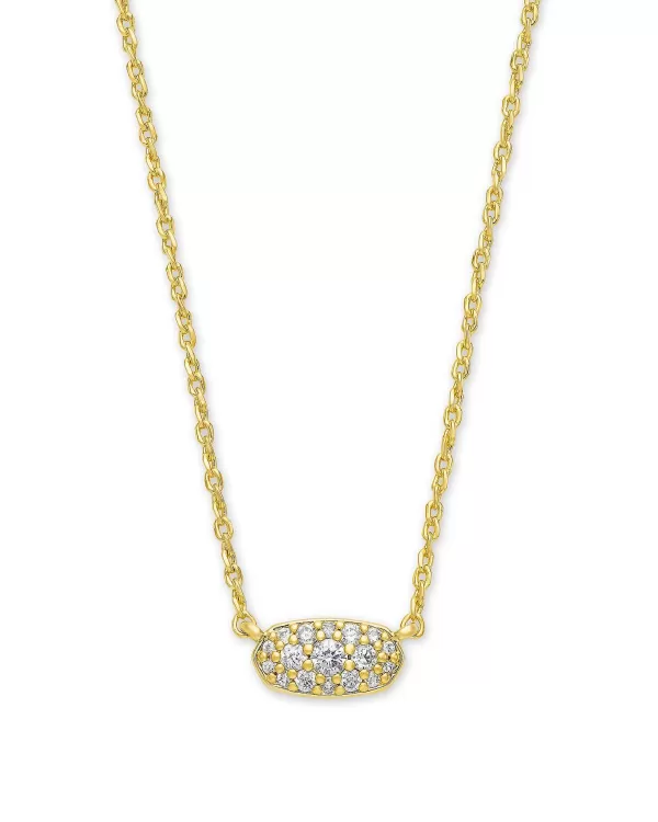 Grayson Gold Pendant Necklace In White Crystal^Kendra Scott Outlet