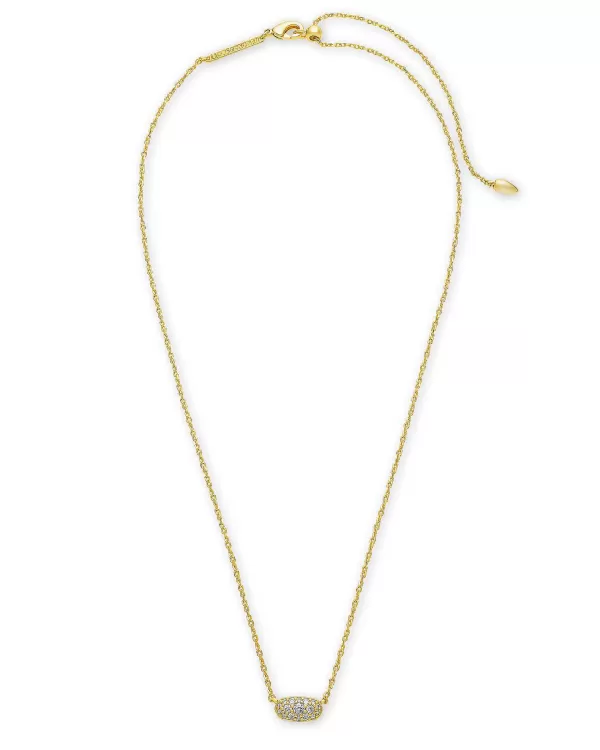 Grayson Gold Pendant Necklace In White Crystal^Kendra Scott Outlet