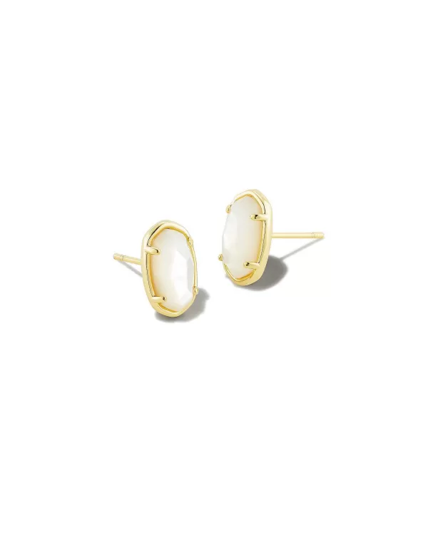 Grayson Gold Stud Earrings In Ivory Mother-Of-Pearl^Kendra Scott Discount