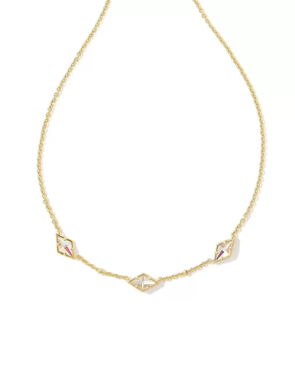 Greta Gold Strand Necklace In Blush Dichroic Glass^Kendra Scott Online