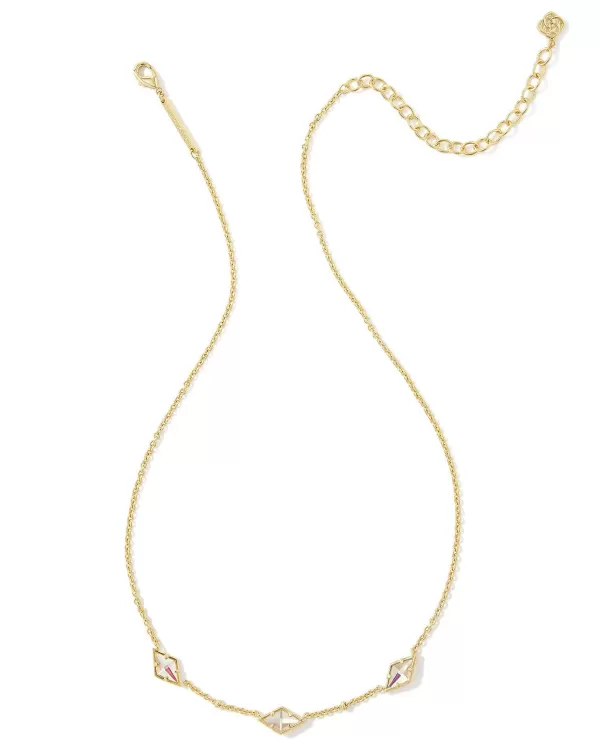 Greta Gold Strand Necklace In Blush Dichroic Glass^Kendra Scott Online