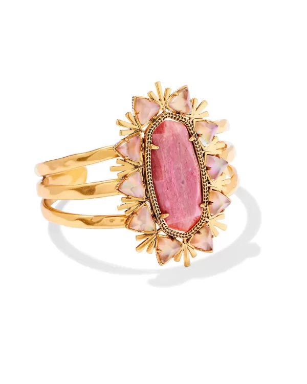 Havana Vintage Gold Cuff Bracelet In Blush Pink Quartzite^Kendra Scott Shop