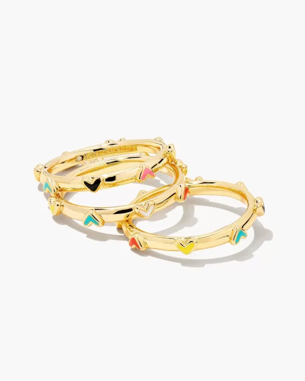 Haven Heart Gold Rings Set Of 3 In Multi Mix^Kendra Scott Flash Sale