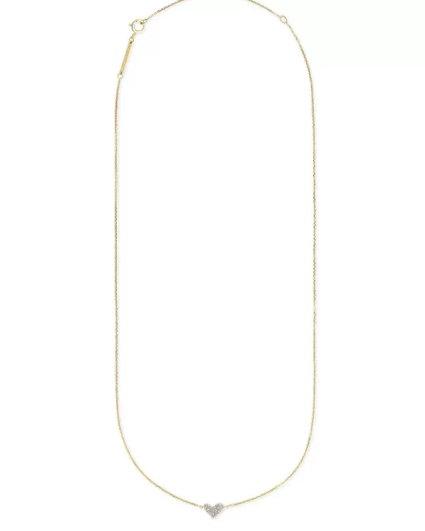 Heart 14K Yellow Gold Pendant Necklace In White Diamonds^Kendra Scott Fashion