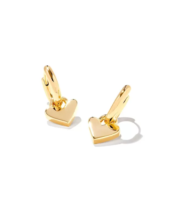 Heart Padlock Huggie Earrings In 18K Gold Vermeil^Kendra Scott New