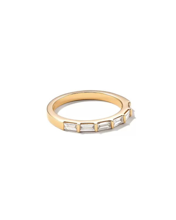 Isabella 14K Yellow Gold Half Eternity Band Ring In White Diamond^Kendra Scott Best