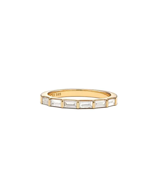 Isabella 14K Yellow Gold Half Eternity Band Ring In White Diamond^Kendra Scott Best